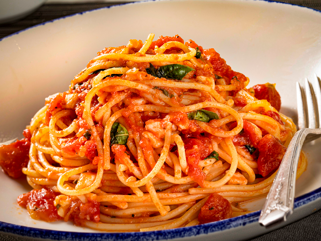 A bowl of spaghetti pomodoro from Brio